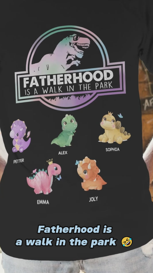 Fatherhood Is A Walk - Gift for dad, grandpa - Personalized T-shirt And Hoodie