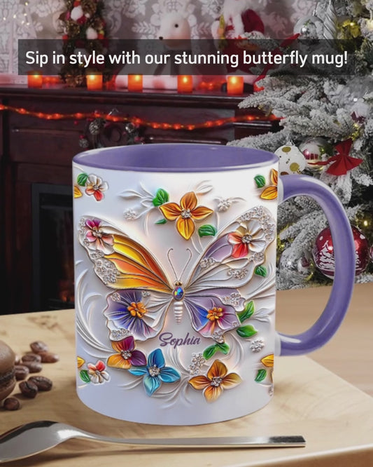 Wunderschöner Schmetterling – personalisierte Tasse mit Schmetterlingsmotiv