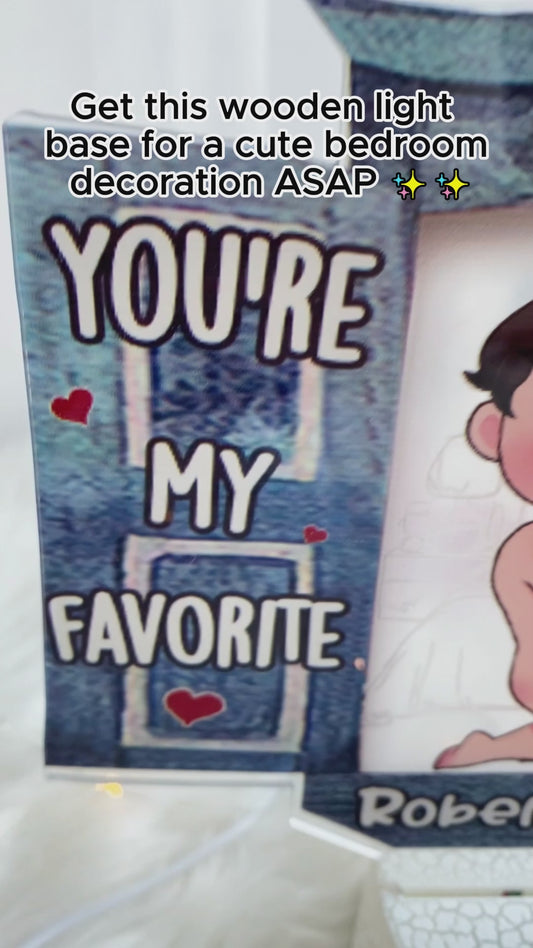 You’re My Favorite - Personalized Couple Shaped Plaque Light Base