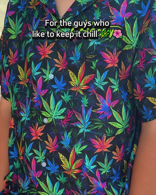 Buntes 420 - Personalisiertes Weed-Hawaiihemd
