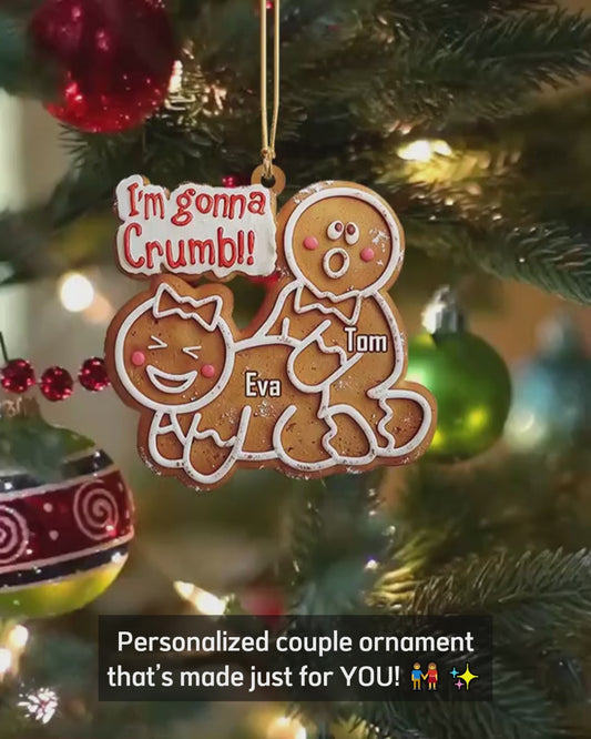 Ich zerbrösele! - Personalisierter Pärchen-Weihnachtsbaumschmuck