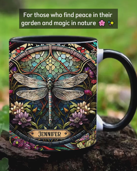 Beautiful Dragonfly - Personalized Gardening Accent Mug