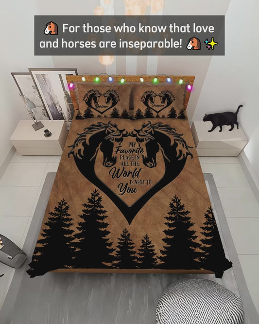Next To You - Personalized Horse Quilt Set
