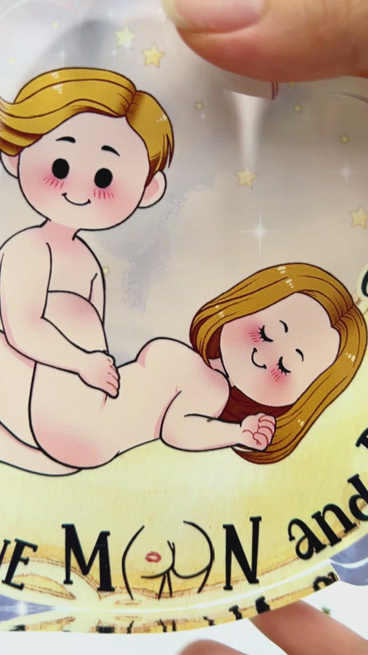 Love You To The Moon And Back - Personalized Couple Custom Shaped Acrylic Plaque