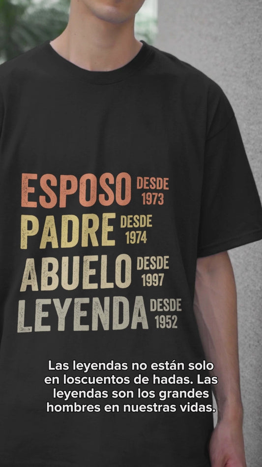 Esposo Padre Abuelo Leyenda - Personalisiertes Vater-T-Shirt und Kapuzenpullover