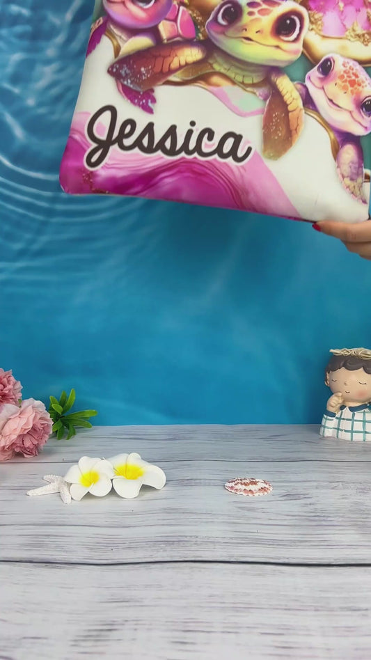 Salty Lil' Beach - Personalized Turtle Tote Bag