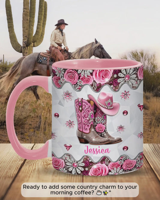 Cowgirl Boots - Personalized Cowgirl Accent Mug