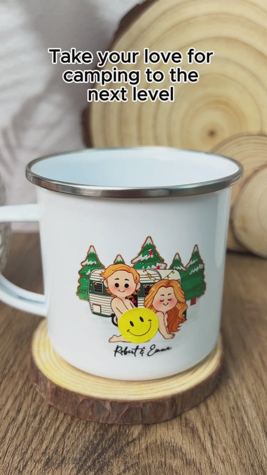 Together Is Our Favorite Place To Be - Personalized Camping Enamel Mug