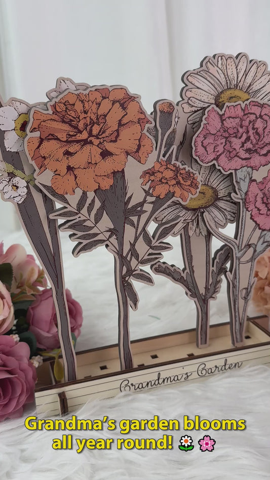 Geburtsblume aus Holz – Personalisierte Geburtsblume aus Holz für die Mutter 