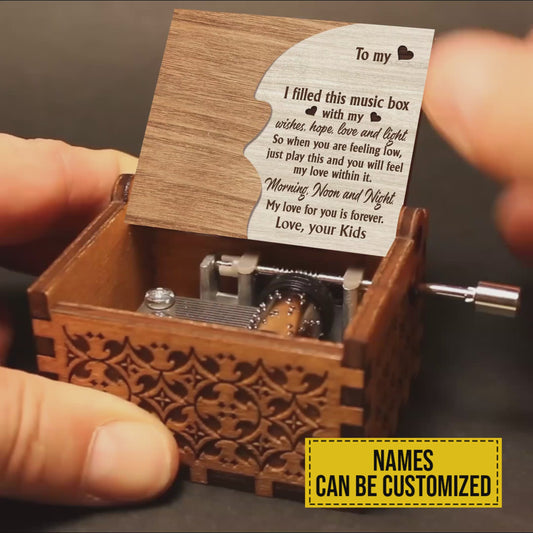 My Love For You Is Forever - Gift for mom, grandma, grandpa, dad, daughter, son, granddaughter, grandson - Personalized Hand Crank Music Box