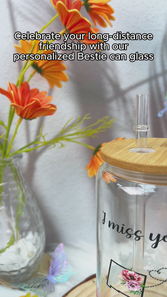 Freundschaftsgeschenk für beste Freundinnen über große Entfernungen – personalisiertes Trinkglas für die beste Freundin