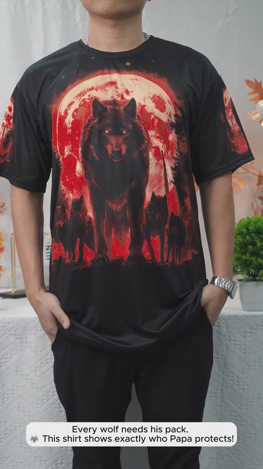 Papa Wolf Pack - Personalized Father All Over Shirt