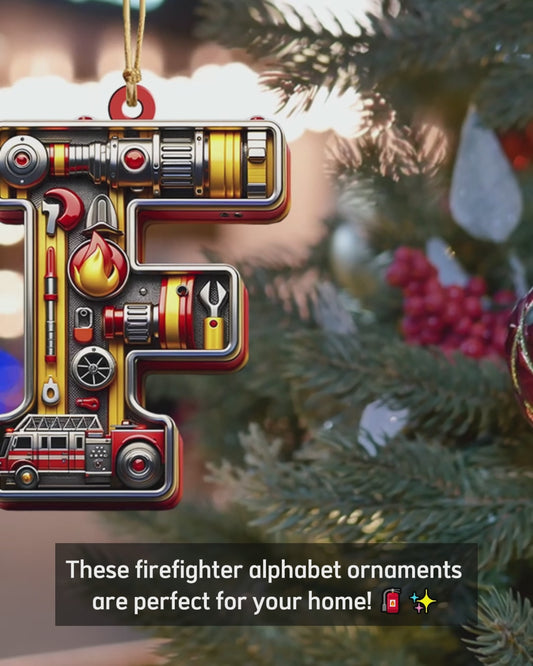 Ohana Custom Alphabet - Personalized Firefighter Ornament