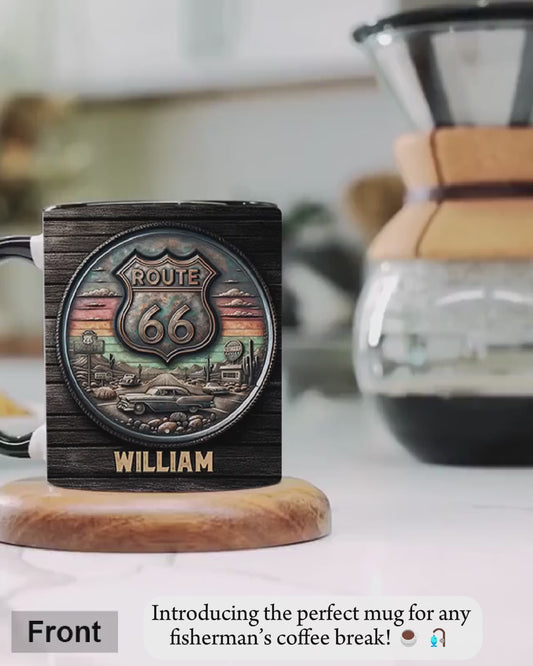 Vintage Route 66 Classic Car - Personalisierter Muscle-Car-Akzentbecher