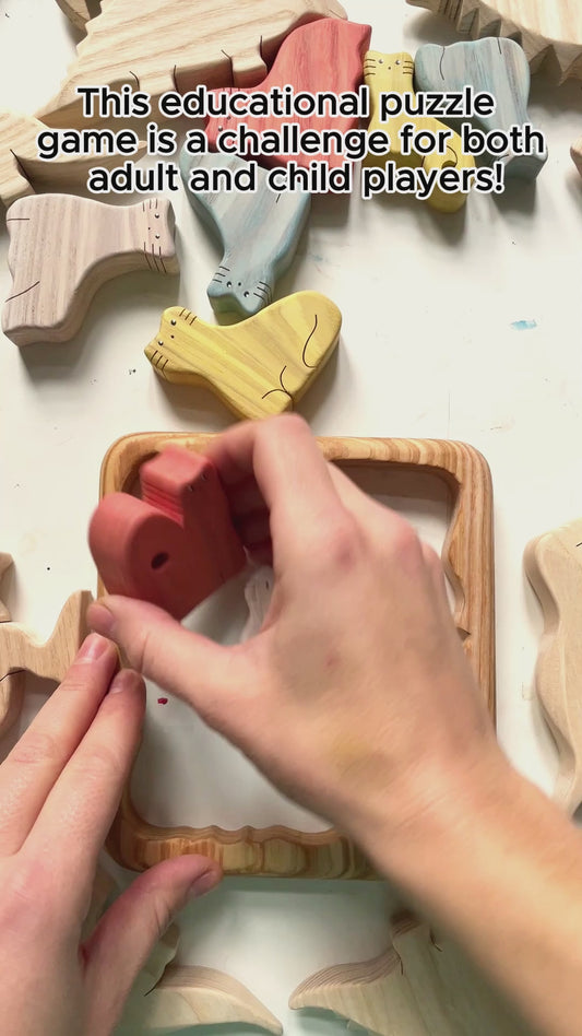 Katzenpuzzle – Geschenk für Katzenliebhaber – Personalisiertes Holzpuzzle