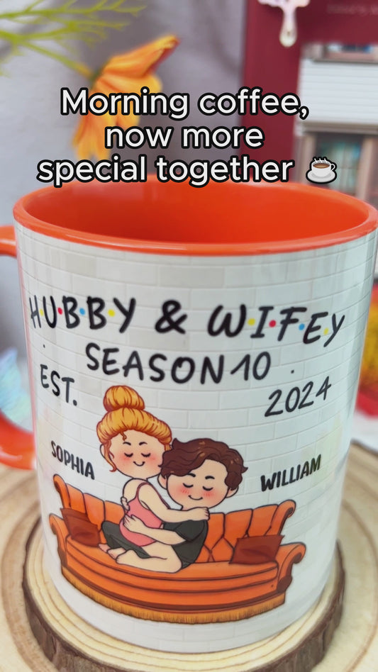 Ehemann & Ehefrau - Personalisierte Tasse mit Ehepaar-Motiv