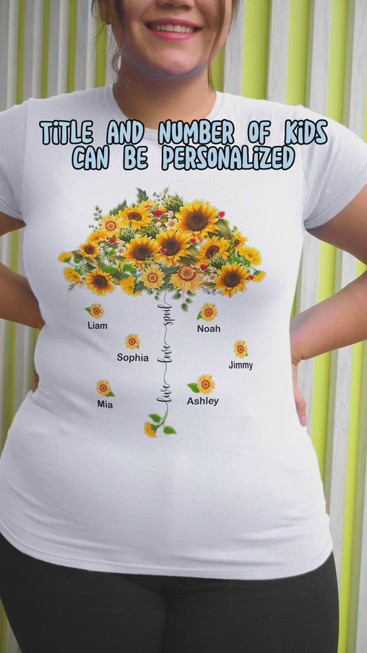 Live Love Spoil Sunflower Umbrella - Personalized Grandma T-shirt and Hoodie 1021
