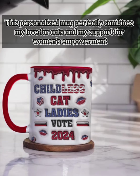 Kinderlose Katzenliebhaberinnen - Personalisierte Tasse mit Katzenmotiv