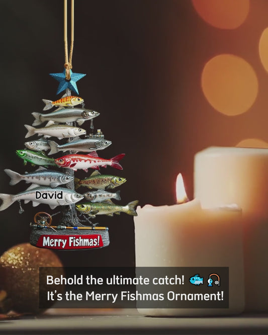 Fröhliche Fischweihnachten – Personalisierter Angelschmuck