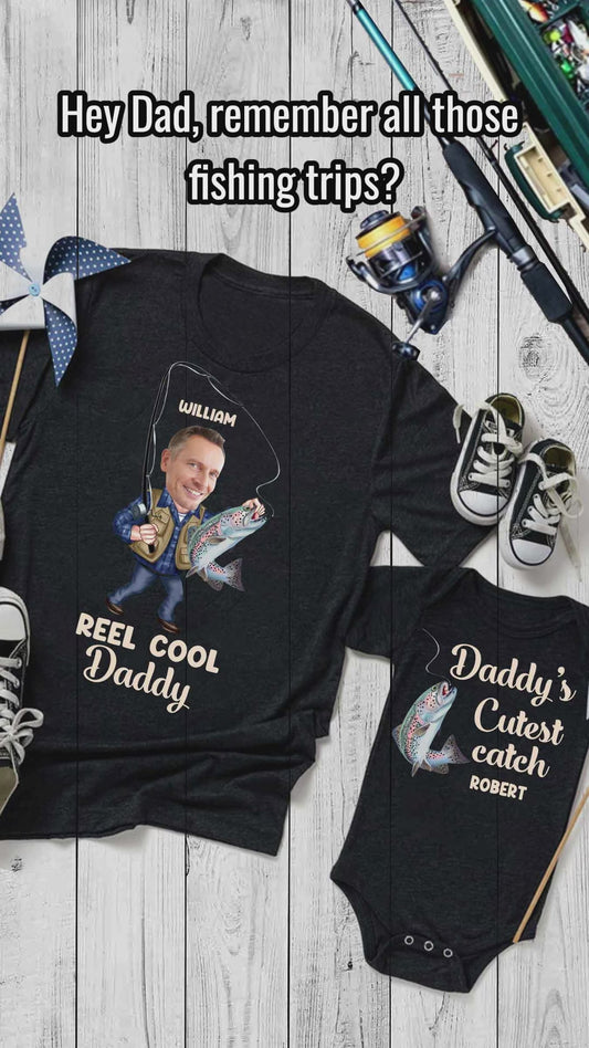Echt cooler Papa – Personalisiertes Angel-T-Shirt und Babybody