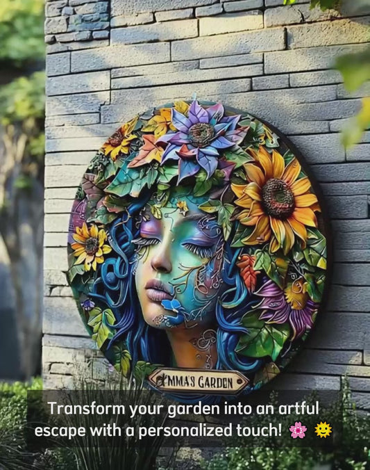 My Garden - Personalized Gardening Round Metal Sign