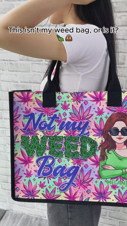 Mutter Scheiße, vielleicht 420 – Personalisierte Tragetasche und Kosmetiktasche aus Canvas mit Weed-Motiv