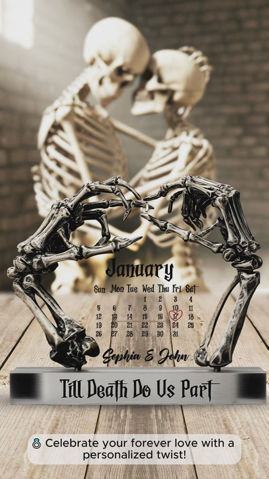 Bis dass der Tod uns scheidet – Personalisierte Acrylplakette in individueller Form für Paare