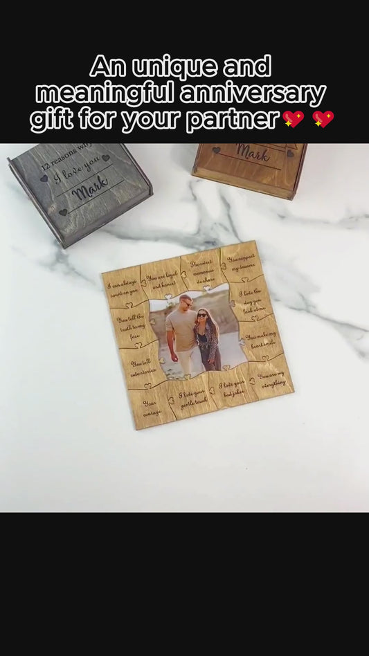 Reasons Why I Love You - gift for husband, wife, boyfriend, girlfriend - Personalized Picture Wooden Puzzle