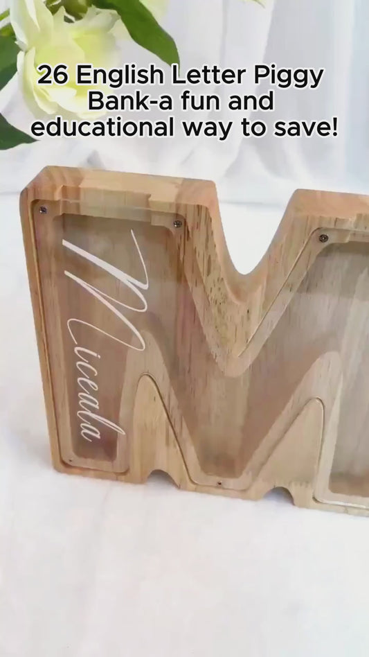 Buchstaben-Sparschwein – Personalisierte Holz-Spardose für Kinder