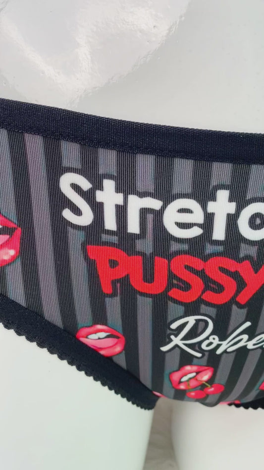 Dehnen Sie Ihre Muschi aus - Personalisierte Damen-Slips mit Spitzenrand für Paare