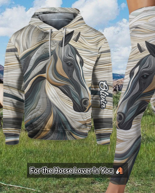 Wunderschönes Pferd – Personalisierter Pferde-Hoodie und Leggings