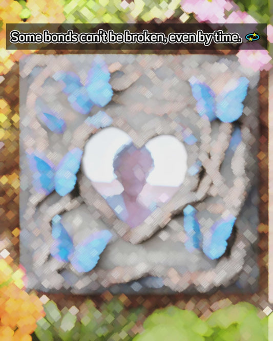 In liebevoller Erinnerung an den blauen Schmetterling – personalisierter Gedenkstein in quadratischer Form