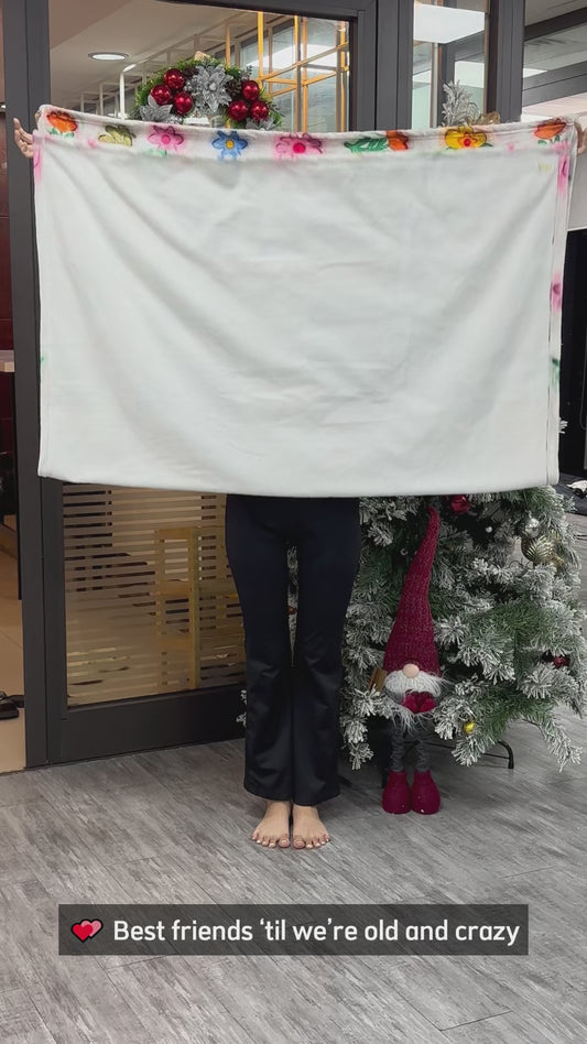 Wir bleiben Freunde bis ins hohe Alter – personalisierte Freundschaftsdecke