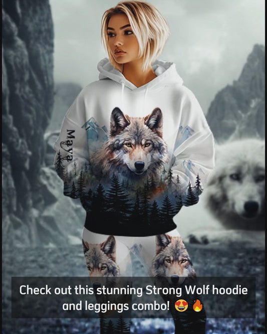 Starker Wolf – Personalisierter Wolf-Hoodie und Leggings