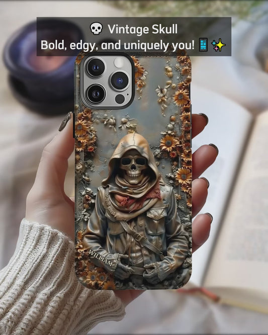 Vintage Skull - Personalized Skull Full Print Phone Case