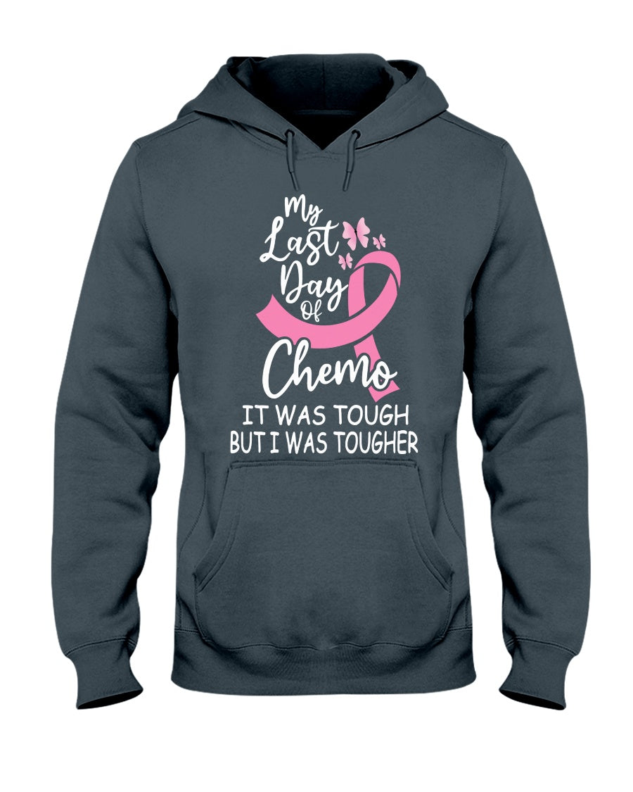 Mein letzter Tag der Chemotherapie – Es war hart, aber ich war härter – T-Shirt und Hoodie zur Sensibilisierung für Brustkrebs 0822