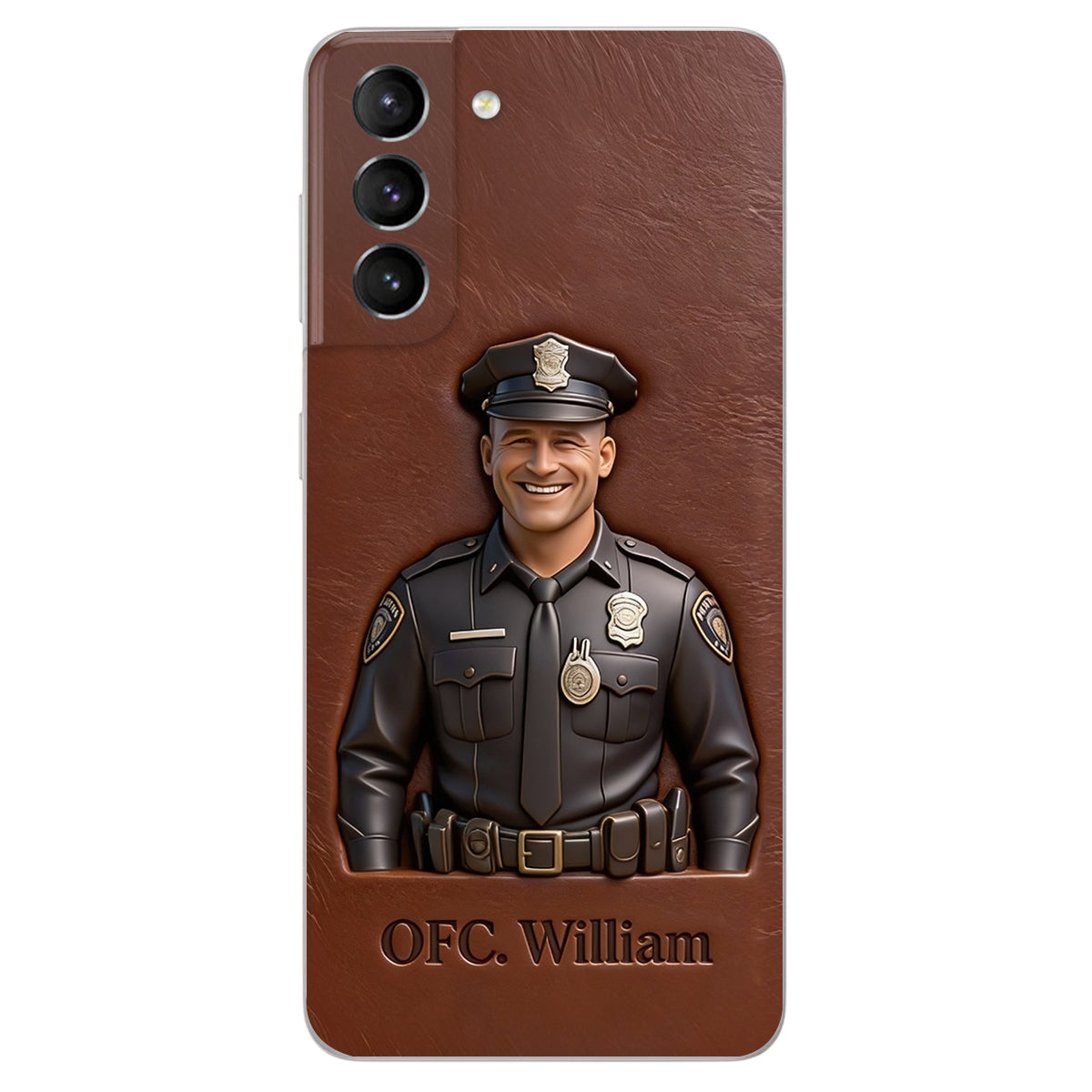 Police Gifts - Personalized Police Officer Leather Phone Case