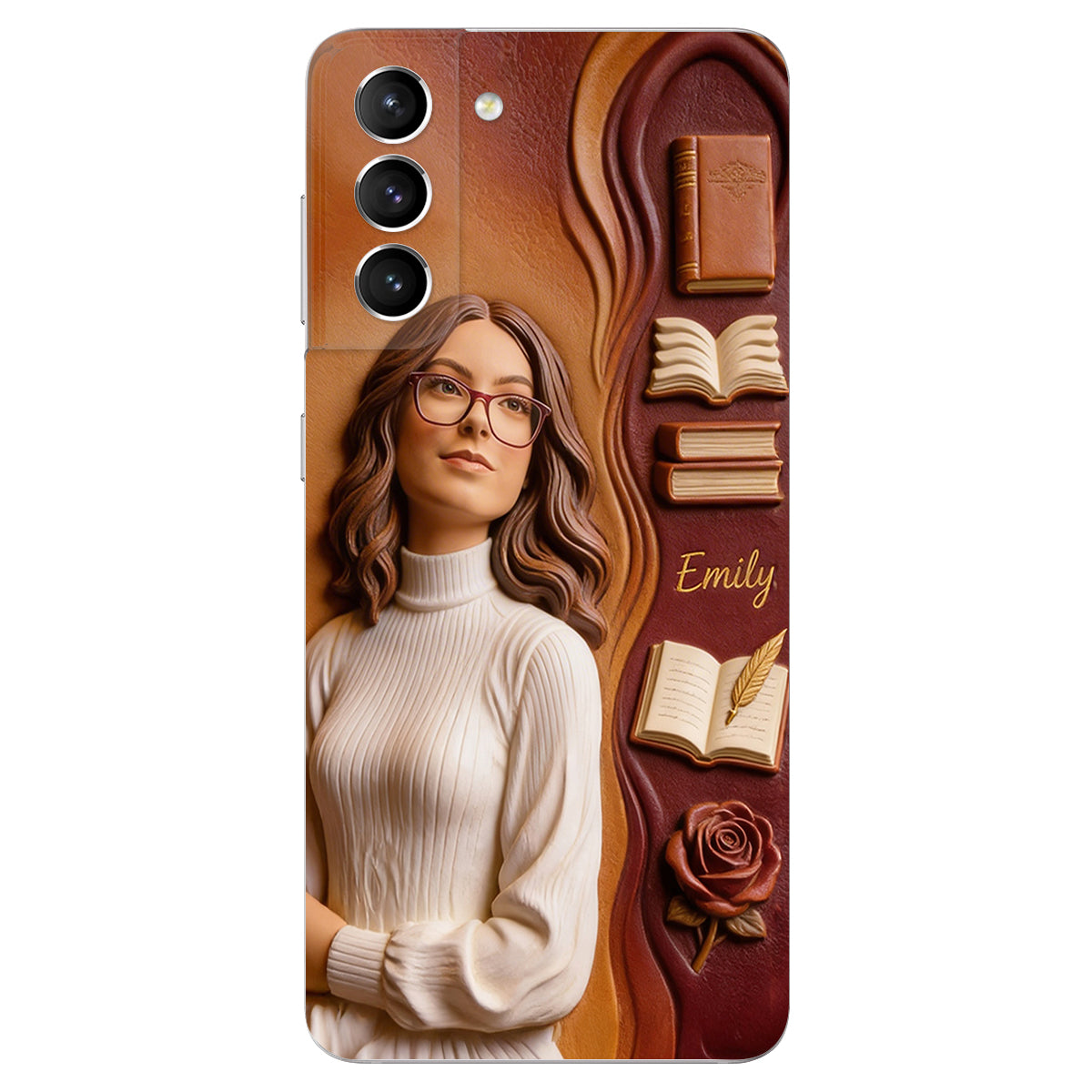 Custom Any Photo Love Books - Personalized Book 3D Embossed Leather Phone Case