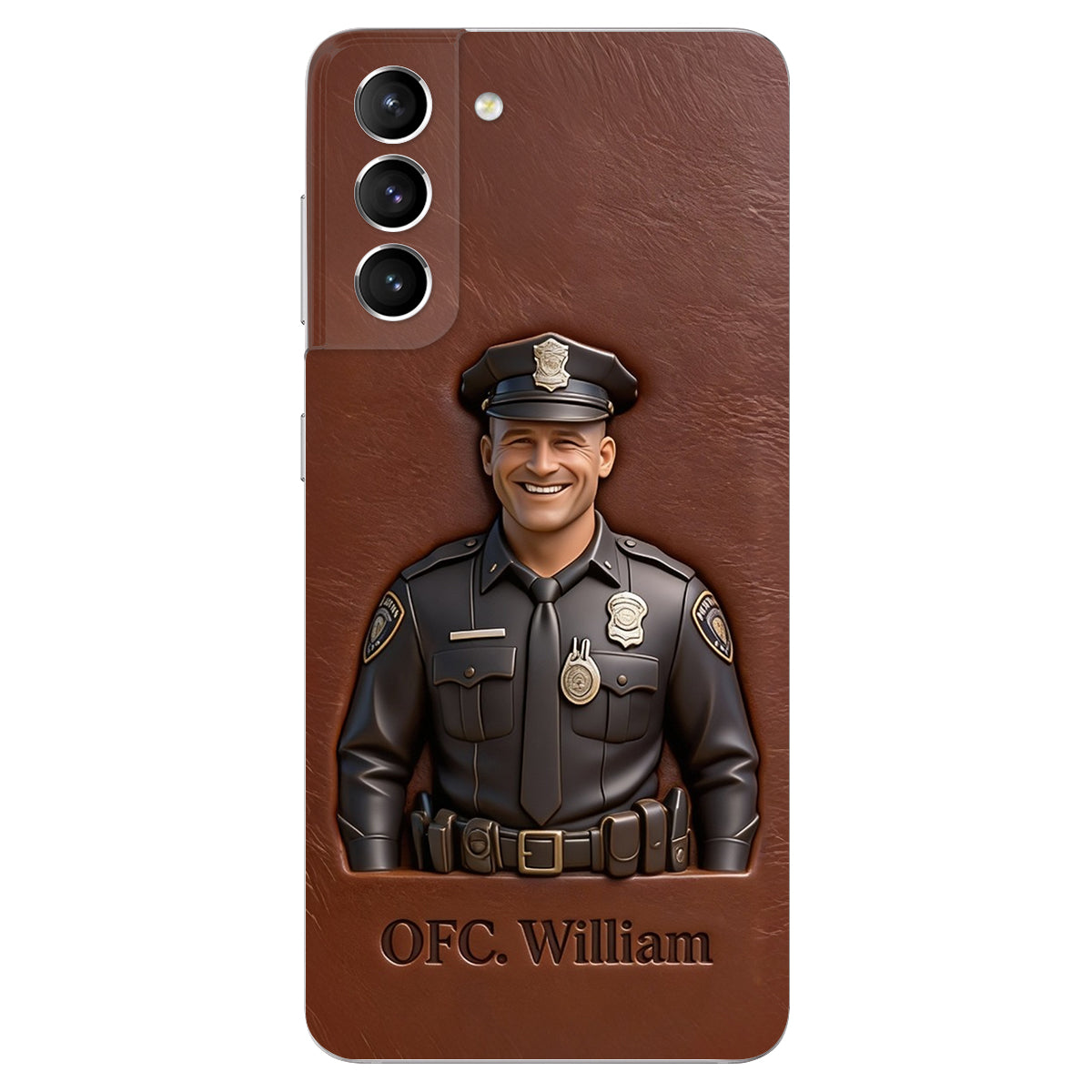 Police Gifts - Personalized Police Officer Leather Phone Case