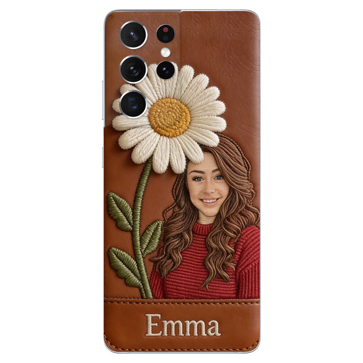 Custom Any Photo Birthmonth Flower - Personalized Self Love Leather Phone Case