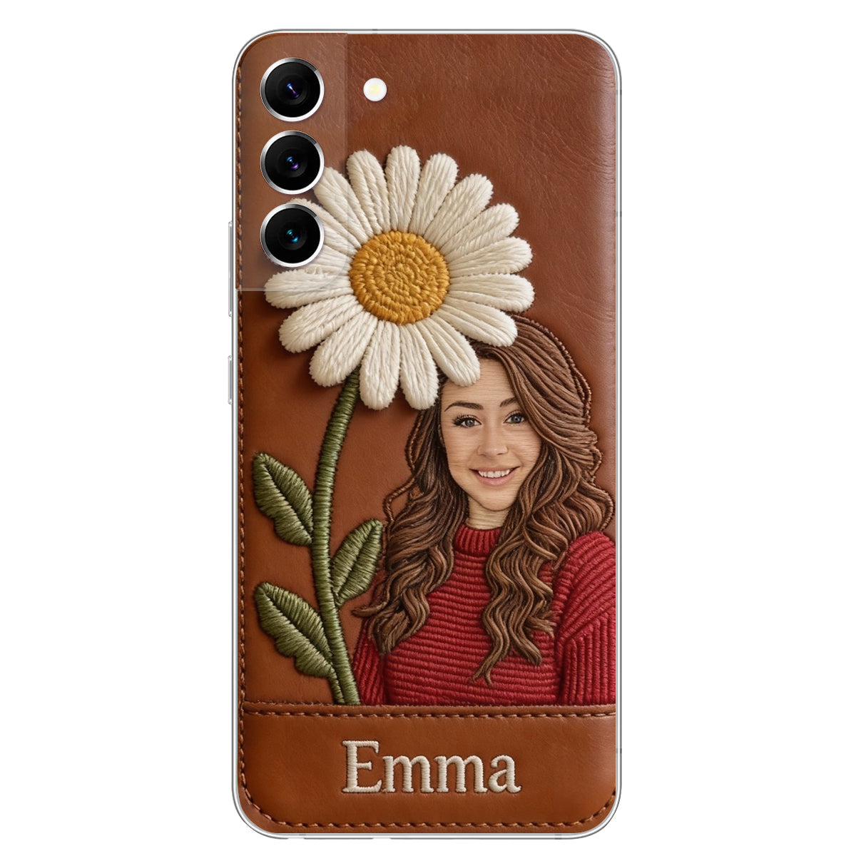 Custom Any Photo Birthmonth Flower - Personalized Self Love Leather Phone Case