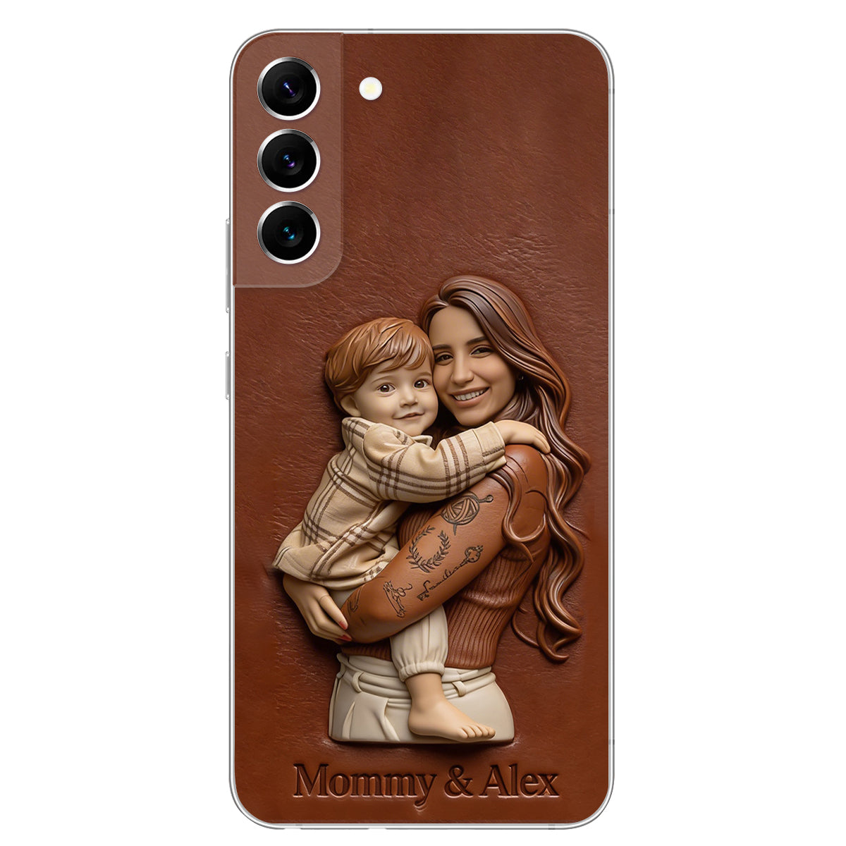 Personalisierte Handyhülle aus Leder mit Foto – Geschenkidee für Mama, Oma