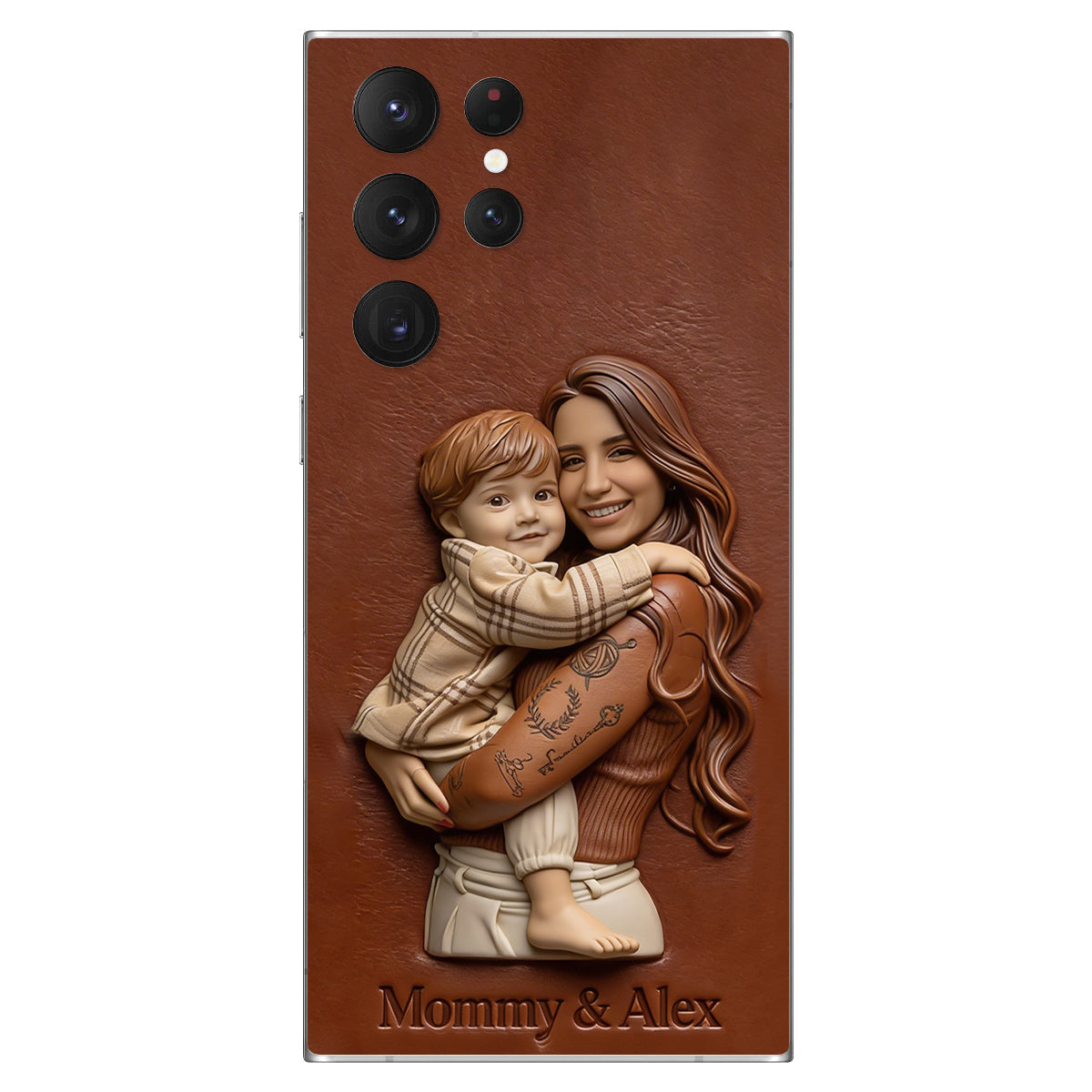 Personalisierte Handyhülle aus Leder mit Foto – Geschenkidee für Mama, Oma