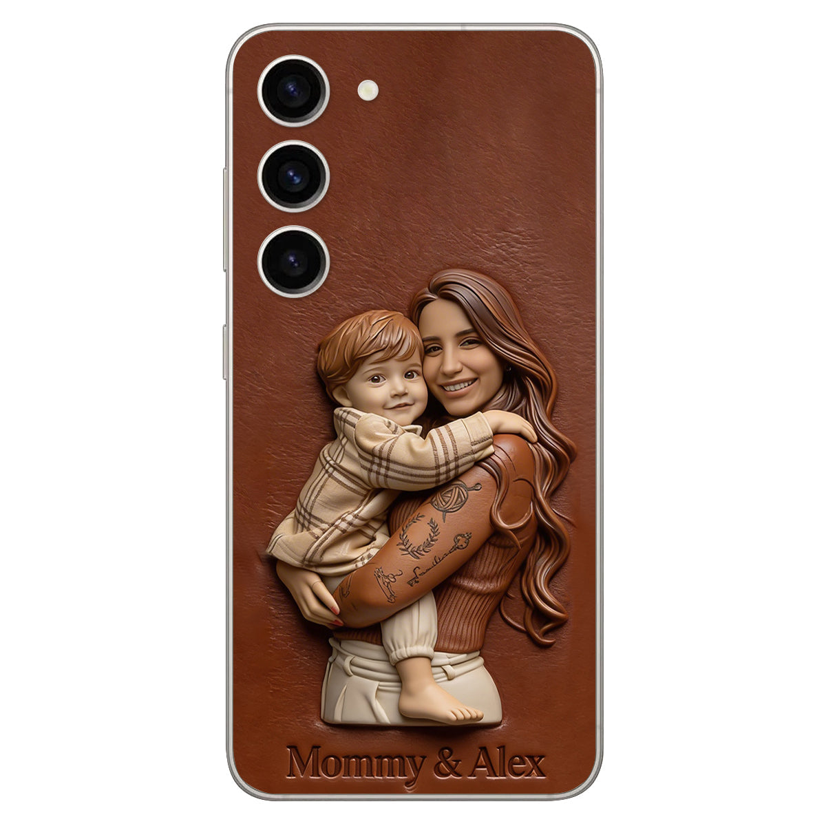 Personalisierte Handyhülle aus Leder mit Foto – Geschenkidee für Mama, Oma