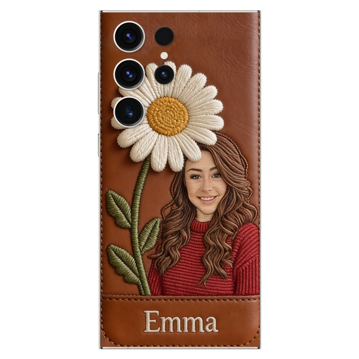Custom Any Photo Birthmonth Flower - Personalized Self Love Leather Phone Case