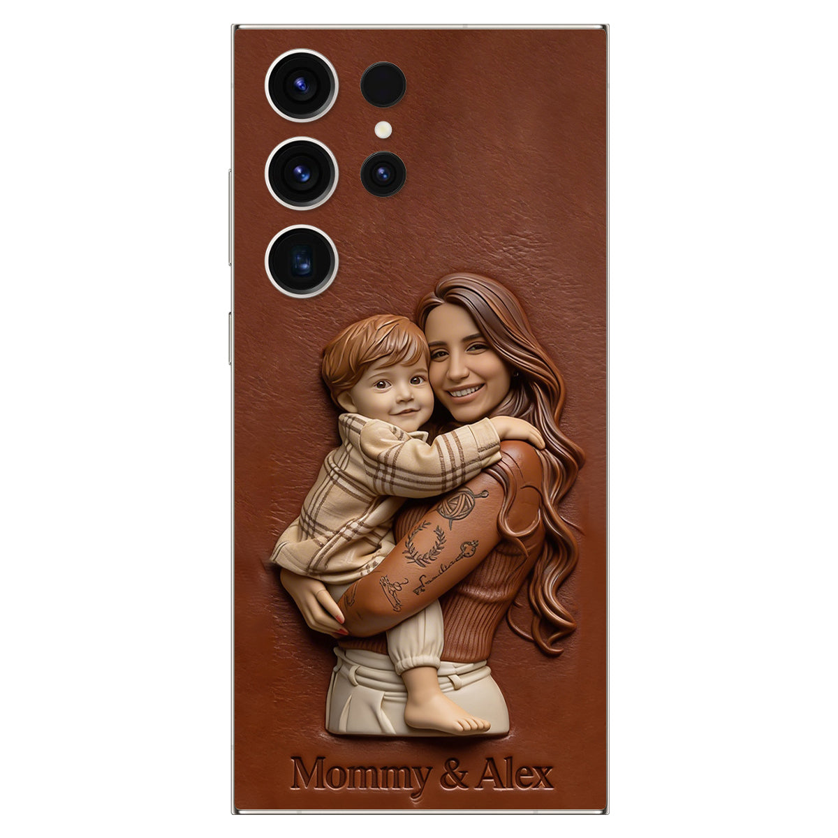 Personalisierte Handyhülle aus Leder mit Foto – Geschenkidee für Mama, Oma