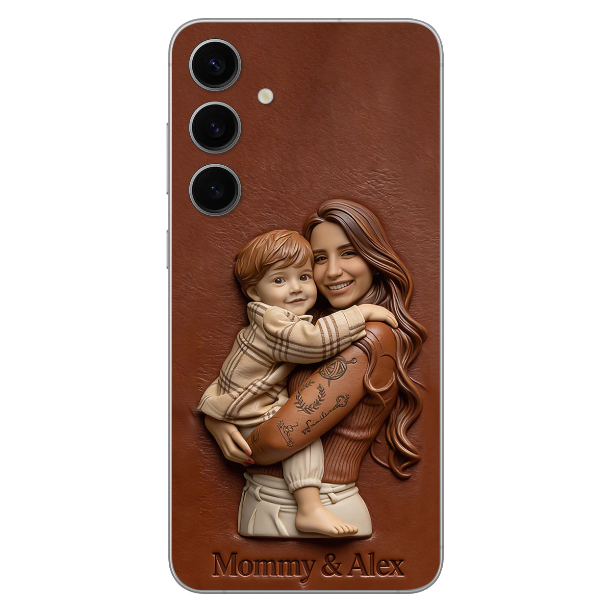 Personalisierte Handyhülle aus Leder mit Foto – Geschenkidee für Mama, Oma