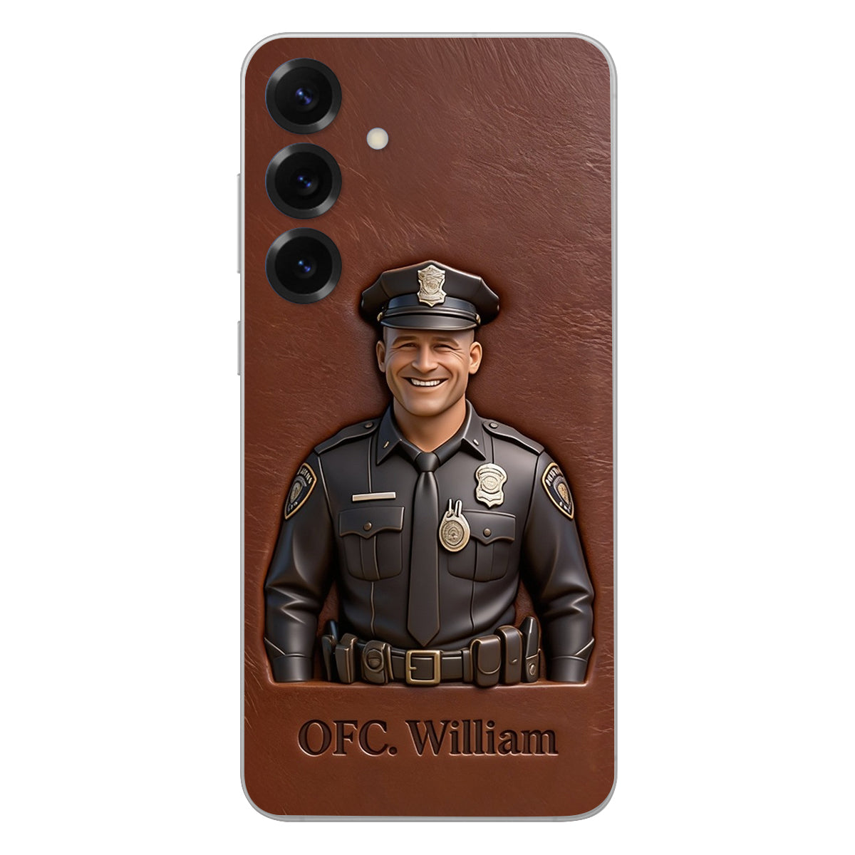 Police Gifts - Personalized Police Officer Leather Phone Case