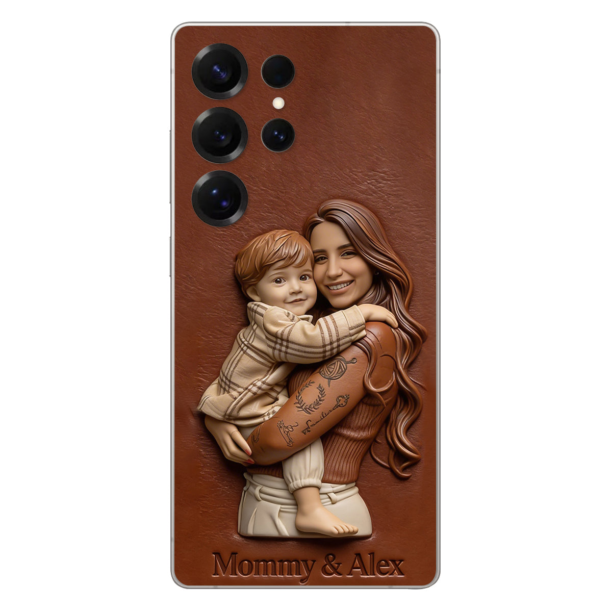 Personalisierte Handyhülle aus Leder mit Foto – Geschenkidee für Mama, Oma