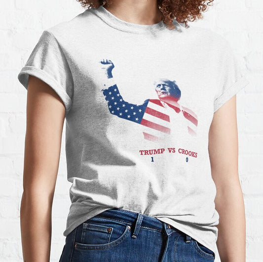 Kugelsicheres T-Shirt, „Niemals aufgeben“-Shirt, „Kämpfe für Amerika“-T-Shirt, Retro-Rallye-Shirt, „Kämpfen, kämpfen, kämpfen“-Shirt (T-Shirt & Hoodie)